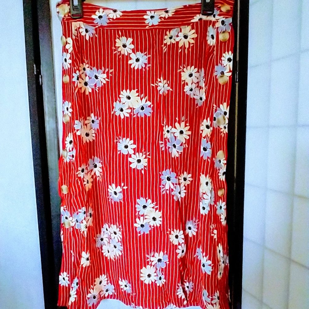 Madewell Side-Button Floral Skirt